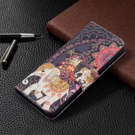 Housse Samsung Galaxy S21 Ultra 5G Mandala Éléphants Ethniques Housse Samsung Galaxy S21 Ultra 5G Mandala Éléphants Ethniques