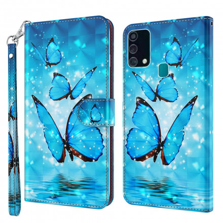 Housse Samsung Galaxy A32 5G Light Spot Papillons Bleus Volants Housse Samsung Galaxy A32 5G Light Spot Papillons Bleus Volants