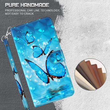 Housse Samsung Galaxy A32 5G Light Spot Papillons Bleus Volants Housse Samsung Galaxy A32 5G Light Spot Papillons Bleus Volants