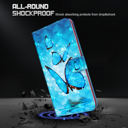 Housse Samsung Galaxy A32 5G Light Spot Papillons Bleus Volants Housse Samsung Galaxy A32 5G Light Spot Papillons Bleus Volants