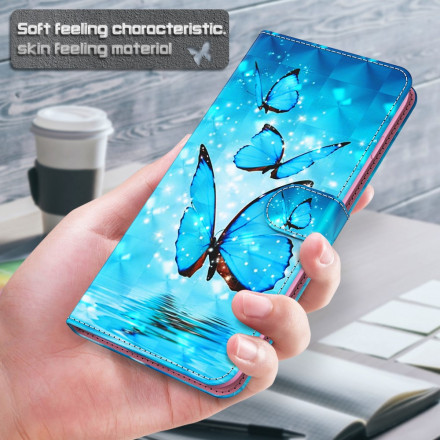 Housse Samsung Galaxy A32 5G Light Spot Papillons Bleus Volants Housse Samsung Galaxy A32 5G Light Spot Papillons Bleus Volants