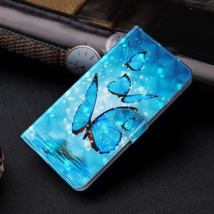 Housse Samsung Galaxy A32 5G Light Spot Papillons Bleus Volants Housse Samsung Galaxy A32 5G Light Spot Papillons Bleus Volants
