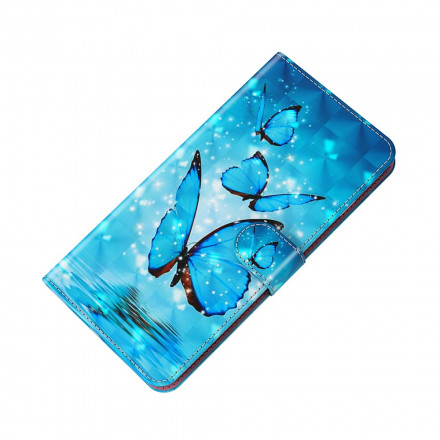 Housse Samsung Galaxy A32 5G Light Spot Papillons Bleus Volants Housse Samsung Galaxy A32 5G Light Spot Papillons Bleus Volants