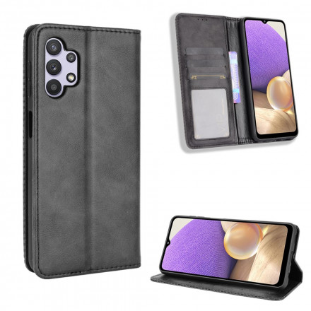 Flip Cover Samsung Galaxy A32 5G Effet Cuir Vintage Stylisé Flip Cover Samsung Galaxy A32 5G Effet Cuir Vintage Stylisé