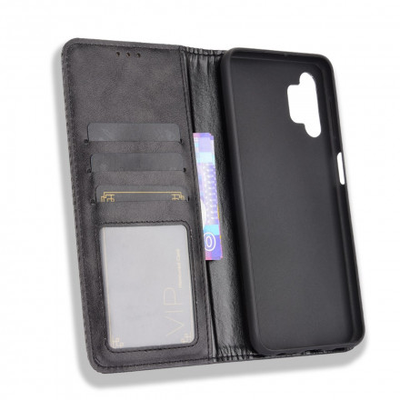 Flip Cover Samsung Galaxy A32 5G Effet Cuir Vintage Stylisé Flip Cover Samsung Galaxy A32 5G Effet Cuir Vintage Stylisé