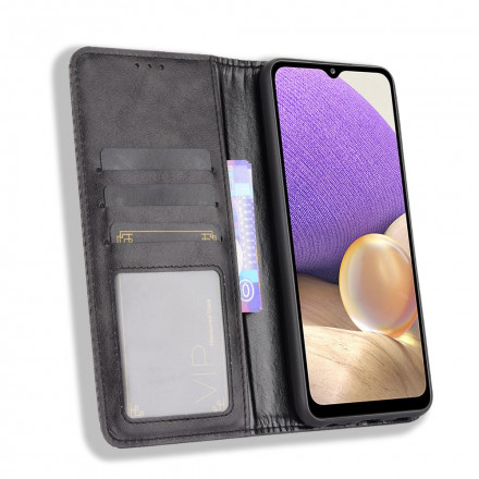 Flip Cover Samsung Galaxy A32 5G Effet Cuir Vintage Stylisé Flip Cover Samsung Galaxy A32 5G Effet Cuir Vintage Stylisé