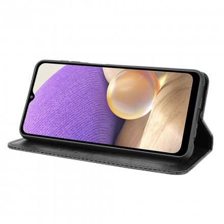 Flip Cover Samsung Galaxy A32 5G Effet Cuir Vintage Stylisé Flip Cover Samsung Galaxy A32 5G Effet Cuir Vintage Stylisé