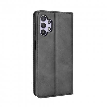 Flip Cover Samsung Galaxy A32 5G Effet Cuir Vintage Stylisé Flip Cover Samsung Galaxy A32 5G Effet Cuir Vintage Stylisé
