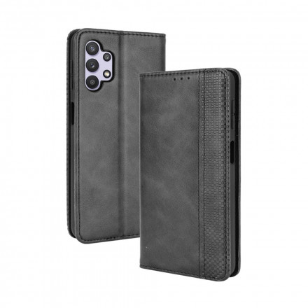 Flip Cover Samsung Galaxy A32 5G Effet Cuir Vintage Stylisé Flip Cover Samsung Galaxy A32 5G Effet Cuir Vintage Stylisé