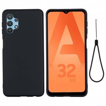 Coque Samsung Galaxy A32 5G Silicone Liquide avec Lanière Coque Samsung Galaxy A32 5G Silicone Liquide avec Lanière