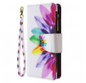 Housse Xiaomi Redmi Note 8T Poche Zippée Fleur