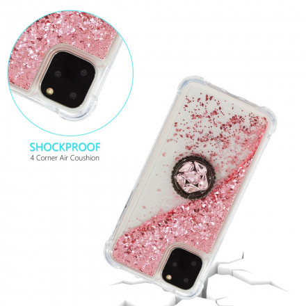 Coque iPhone 11 Pro Max Paillettes avec Anneau-Support
