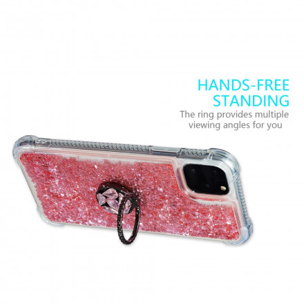 Coque iPhone 11 Pro Max Paillettes avec Anneau-Support