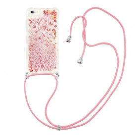 Coque iPhone SE 2 / 8 / 7 Paillettes et Cordon