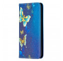 Flip Cover iPhone SE 2 / 8 / 7 Papillons Colorés