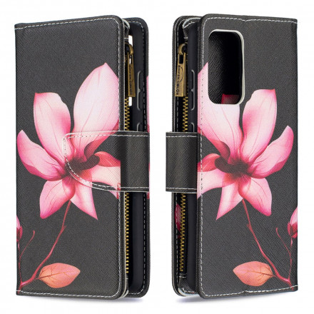 Housse Samsung Galaxy A52 4G / A52 5G Poche Zippée Fleur