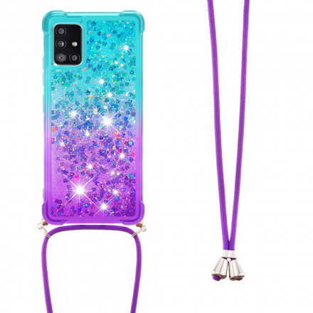 Coque Samsung Galaxy A71 5G Silicone Paillettes et Cordon