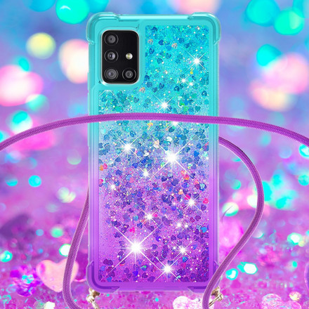 Coque Samsung Galaxy A71 5G Silicone Paillettes et Cordon