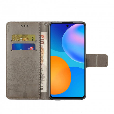 Housse Xiaomi Redmi Note 10 Pro Arbre et Hiboux à Lanière