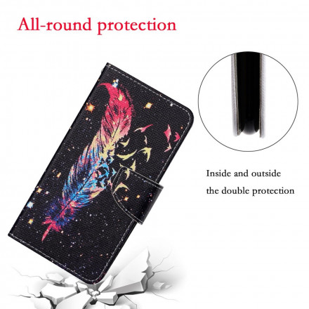 Housse Samsung Galaxy A12 Plume Colorée à Lanière Housse Samsung Galaxy A12 Plume Colorée à Lanière