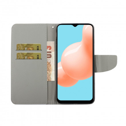 Housse Samsung Galaxy A12 Plume Colorée à Lanière Housse Samsung Galaxy A12 Plume Colorée à Lanière