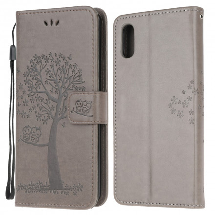 Housse Samsung Galaxy XCover 5 Arbre et Hiboux à Lanière