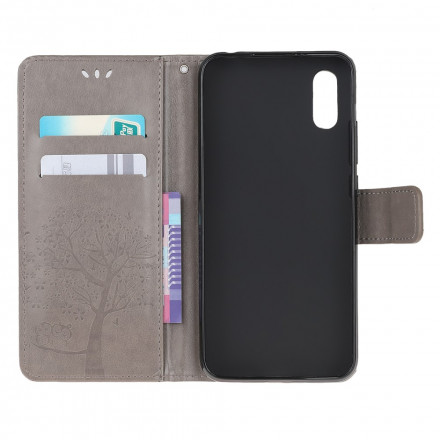 Housse Samsung Galaxy XCover 5 Arbre et Hiboux à Lanière