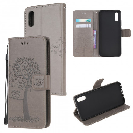 Housse Samsung Galaxy XCover 5 Arbre et Hiboux à Lanière