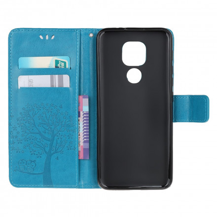 Housse Moto G9 Play Papillons et Fleurs à Lanière