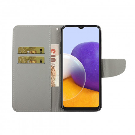 Housse Samsung Galaxy A22 5G Papillon et Lotus Housse Samsung Galaxy A22 5G Papillon et Lotus