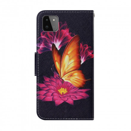 Housse Samsung Galaxy A22 5G Papillon et Lotus Housse Samsung Galaxy A22 5G Papillon et Lotus