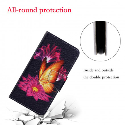 Housse Samsung Galaxy A22 5G Papillon et Lotus Housse Samsung Galaxy A22 5G Papillon et Lotus