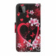 Housse Samsung Galaxy A22 5G Fleurs et Coeurs avec Lanière Housse Samsung Galaxy A22 5G Fleurs et Coeurs avec Lanière
