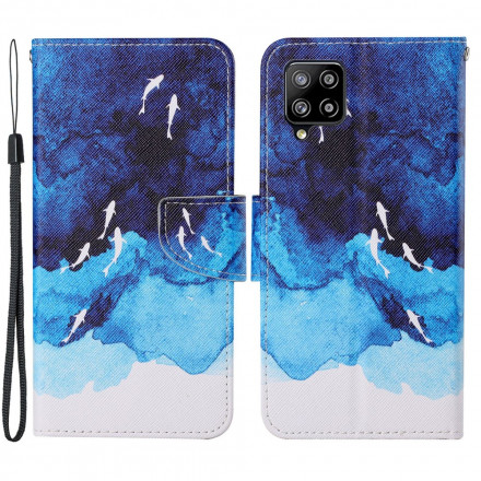 Housse Samsung Galaxy A22 4G Mer avec lanière Housse Samsung Galaxy A22 4G Mer avec lanière