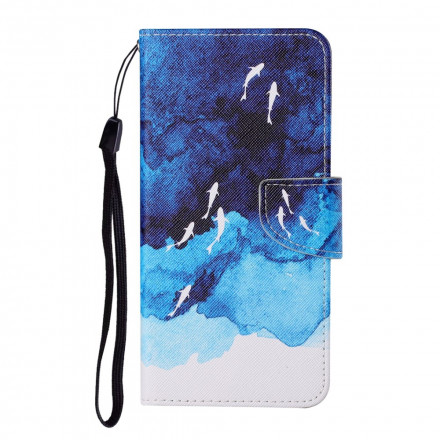 Housse Samsung Galaxy A22 4G Mer avec lanière Housse Samsung Galaxy A22 4G Mer avec lanière
