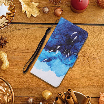Housse Samsung Galaxy A22 4G Mer avec lanière Housse Samsung Galaxy A22 4G Mer avec lanière
