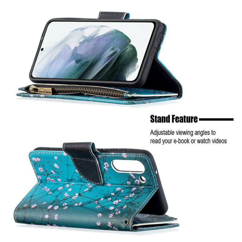Housse Samsung Galaxy S21 FE Poche Zippée Arbre