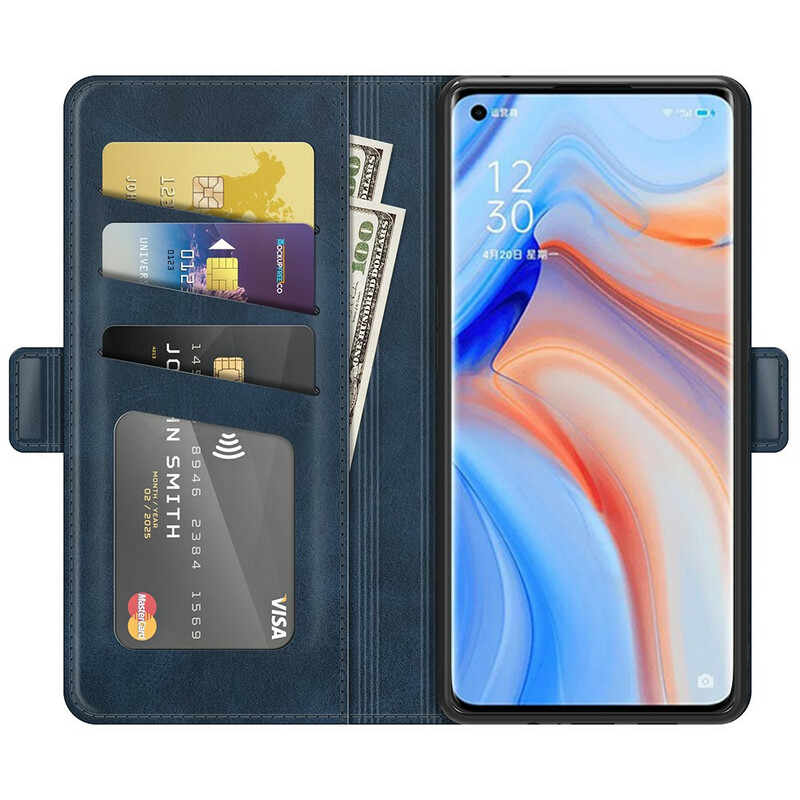 Housse Oppo Find X3 Neo Rabat Double Classique Housse Oppo Find X3 Neo Rabat Double Classique