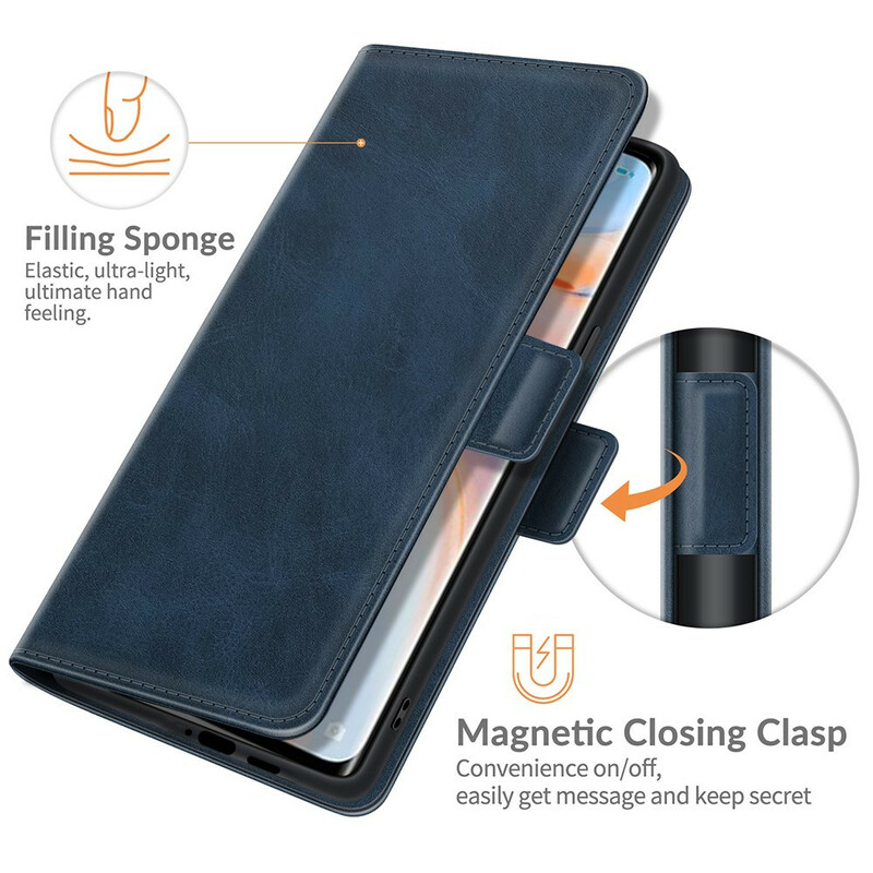 Housse Oppo Find X3 Neo Rabat Double Classique Housse Oppo Find X3 Neo Rabat Double Classique