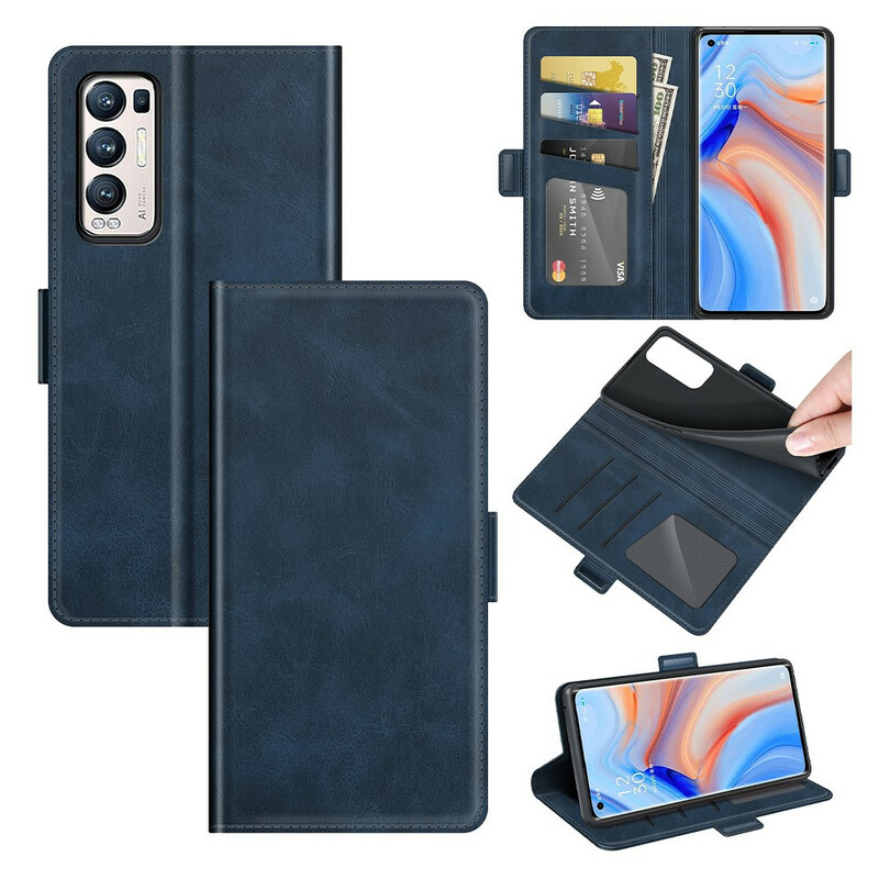 Housse Oppo Find X3 Neo Rabat Double Classique Housse Oppo Find X3 Neo Rabat Double Classique