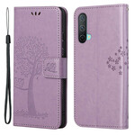 Housse OnePlus Nord CE 5G Arbre et Hiboux à Lanière