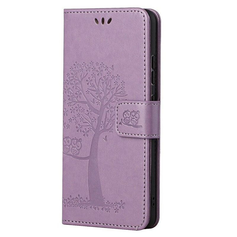 Housse OnePlus Nord CE 5G Arbre et Hiboux à Lanière