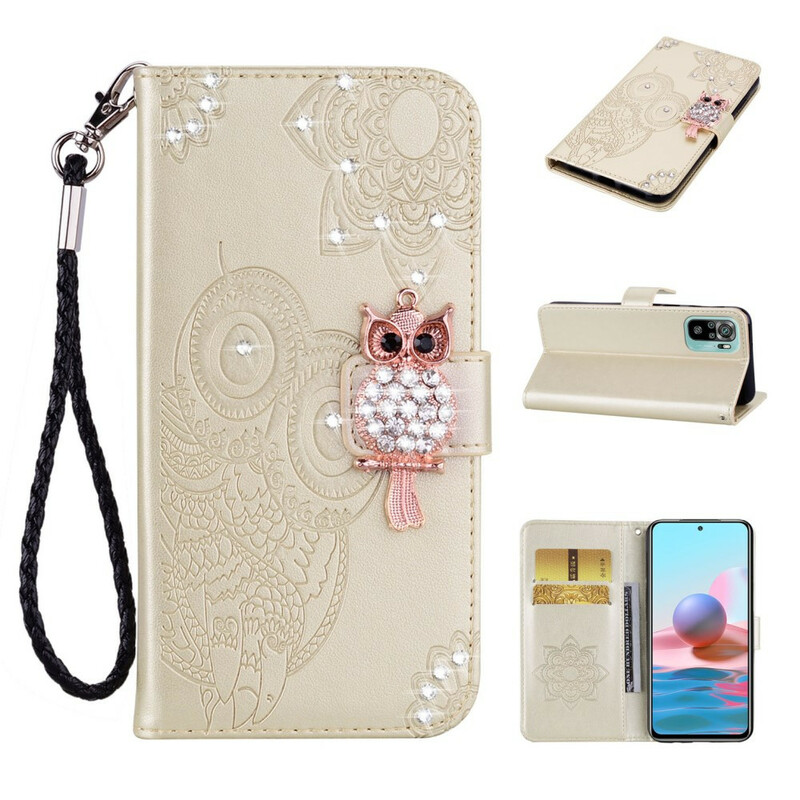 Housse Xiaomi Redmi Note 10 / Note 10s Hibou Mandala et Breloque Housse Xiaomi Redmi Note 10 / Note 10s Hibou Mandala et Breloque