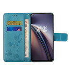 Housse OnePlus Nord CE 5G Papillons Et Fleurs À Lanière