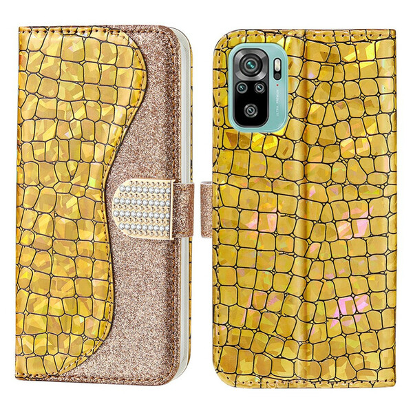 Housse Xiaomi Redmi Note 10/10S/Poco M5s Croco Diamants