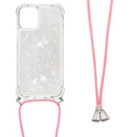 Coque iPhone 13 Mini Paillettes avec Cordon