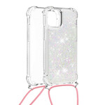 Coque iPhone 13 Mini Paillettes avec Cordon
