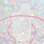 Coque iPhone 13 Mini Paillettes avec Cordon