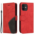 Housse iPhone 13 Mini Simili Cuir Bicolore Signature Housse iPhone 13 Mini Simili Cuir Bicolore Signature