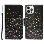 Housse iPhone 13 Pro Étoiles et Paillettes avec Lanière Housse iPhone 13 Pro Étoiles et Paillettes avec Lanière